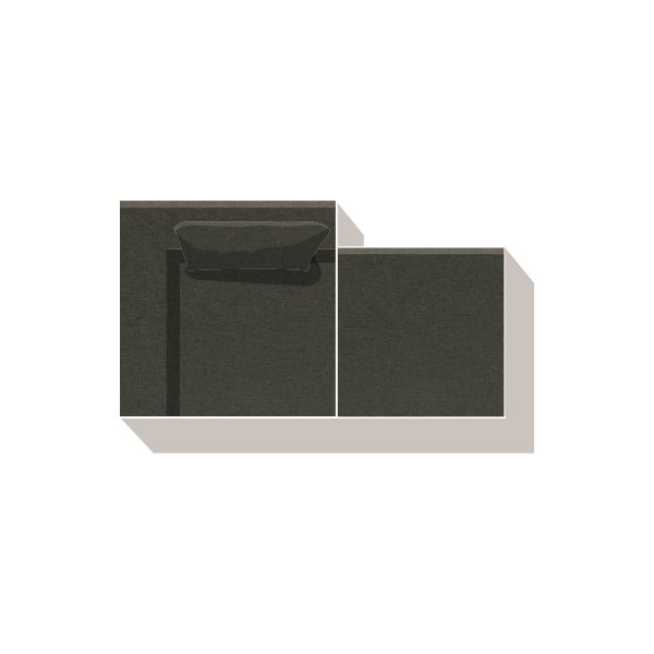 Fondi modulsofa, pufmodul, grøn, 1 stk