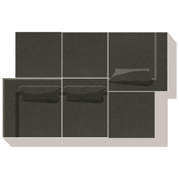 Fondi modulsofa, pufmodul, grøn, 1 stk