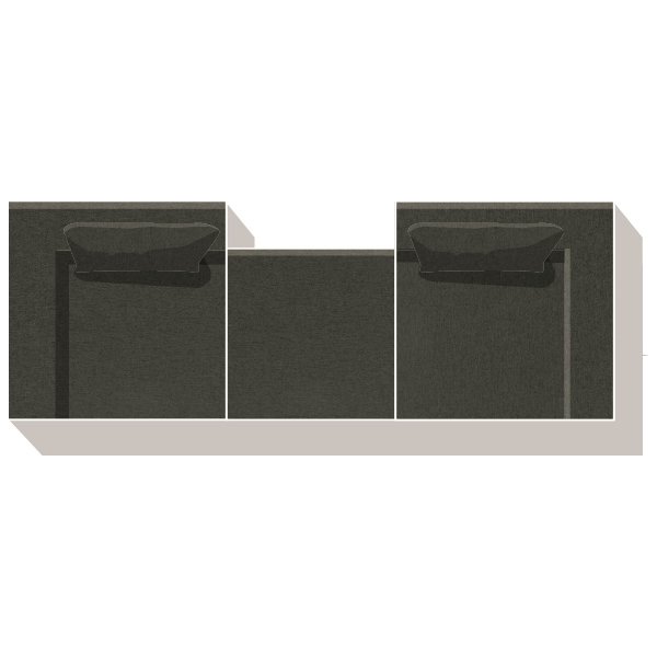 Fondi modulsofa, pufmodul, grøn, 1 stk