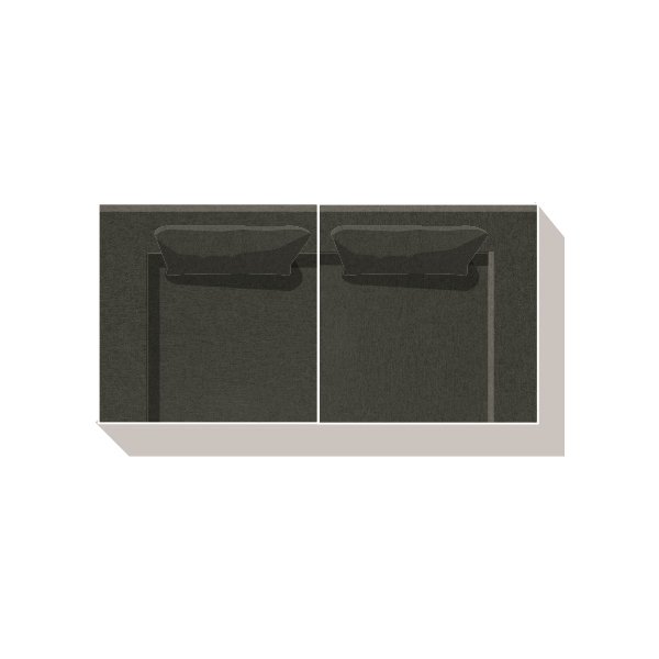 Fondi modulsofa, pufmodul, grøn, 1 stk