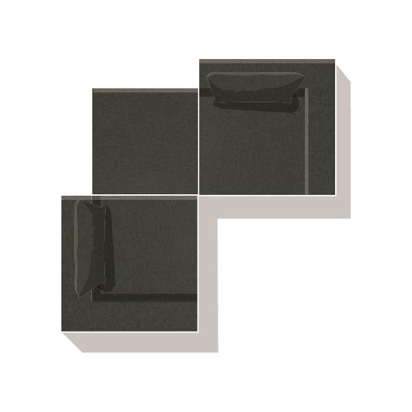 Fondi modulsofa, pufmodul, grøn, 1 stk
