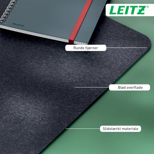 Leitz Skriveunderlag | Filt | 36x70 cm | Mørkegrå