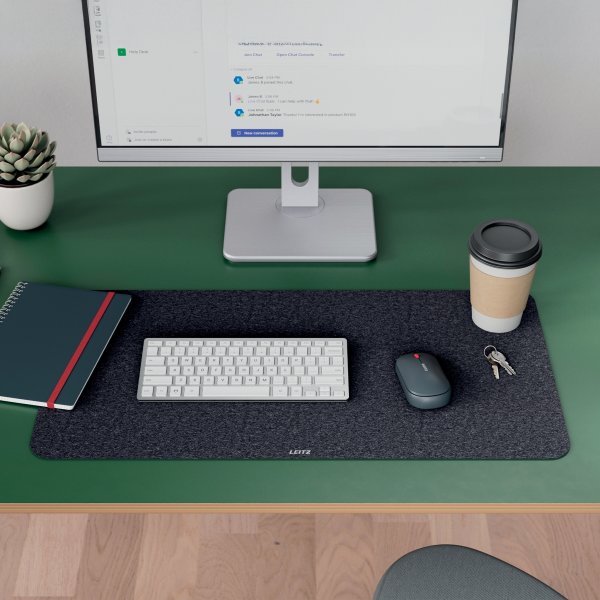 Leitz Skriveunderlag | Filt | 36x70 cm | Mørkegrå