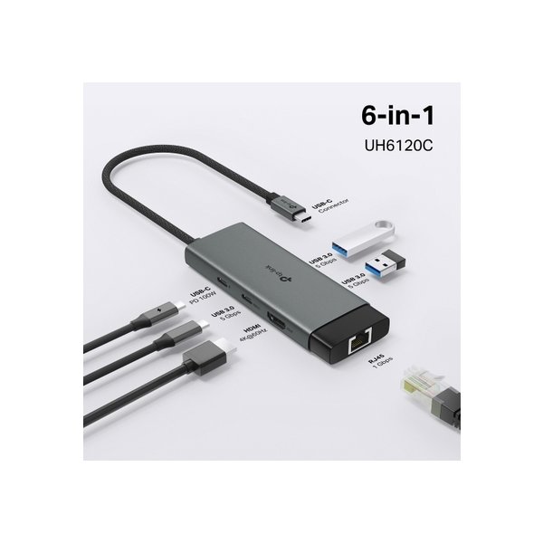 TP-LINK UH6120C USB hub Type-C 6-i-1