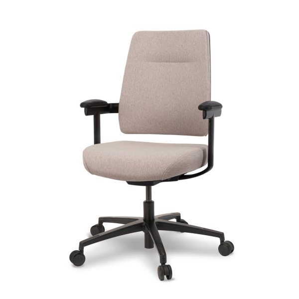 Milano kontorstol, m. armlæn, beige