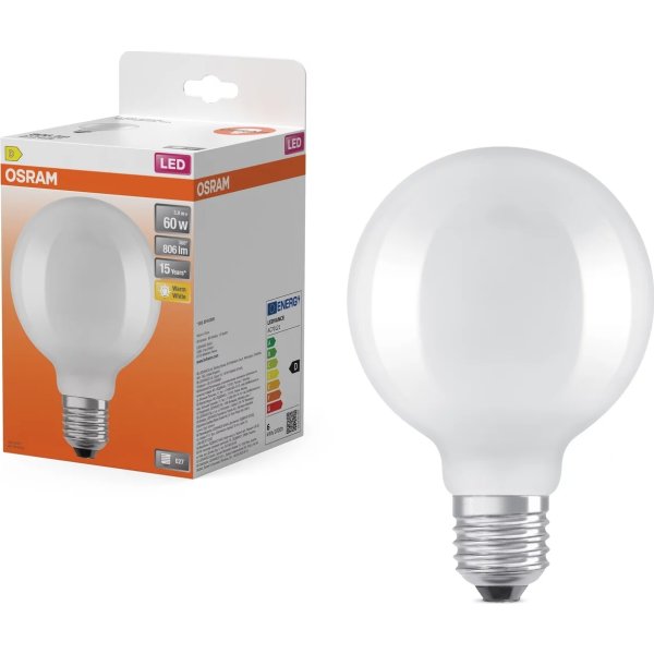 Osram LED Globepære E27, 5.9W