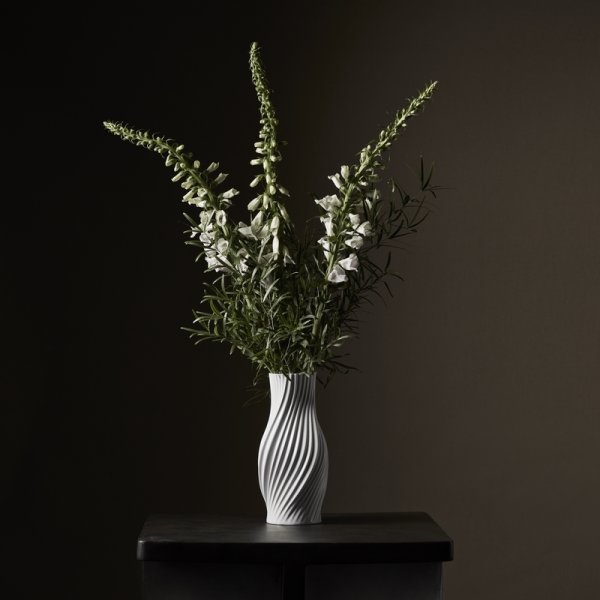 Lyngby Porcelæn Twist Vase H31 cm, hvid