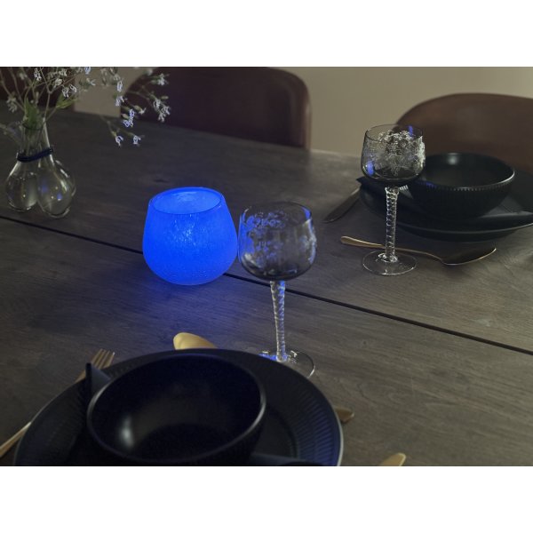 Securit® LUNA hvid glasstage m/farve LED, 12 stk