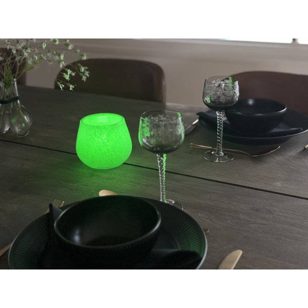 Securit® LUNA hvid glasstage m/farve LED, 12 stk