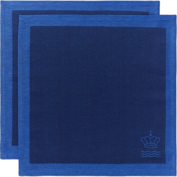 Royal Copenhagen Waves Serviet 45x45, blå, 2stk