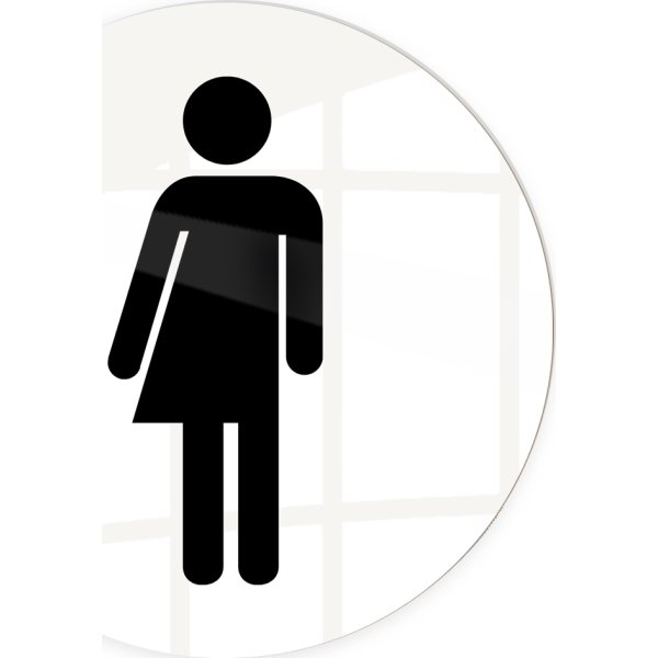 Skilt | Kønsneutral | Ø10 cm | Hvid