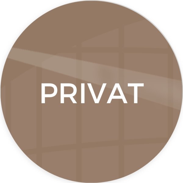 Skilt | Privat | Ø10 cm | Brun