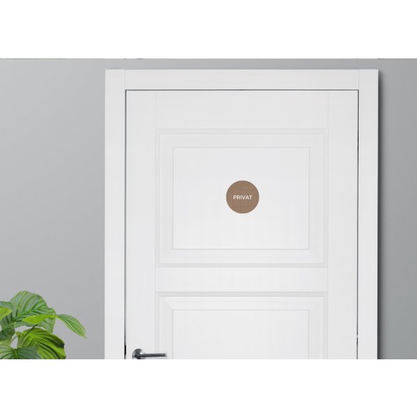 Skilt | Privat | Ø10 cm | Brun