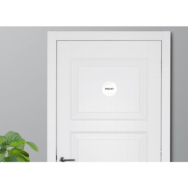 Skilt | Privat | Ø10 cm | Hvid