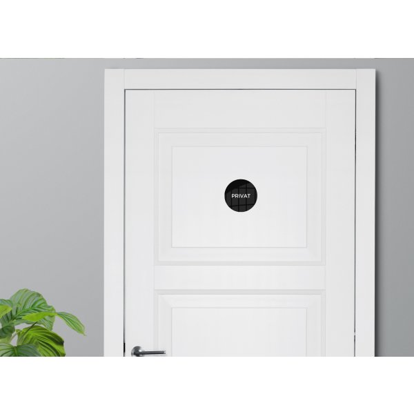Skilt | Privat | Ø10 cm | Sort