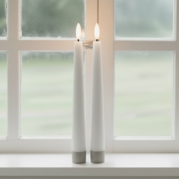 Fjord Denmark LED Kronelys, 2 stk., hvid