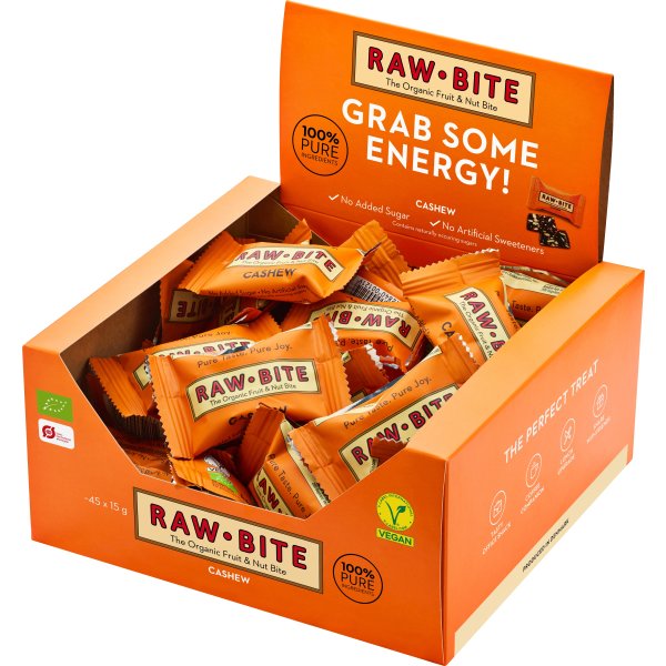 Rawbite Cashew Officebox, 45 bites á 15 g