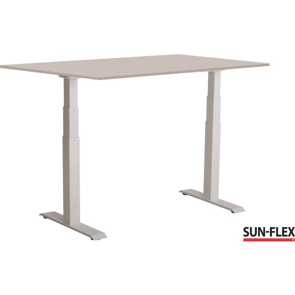 Sun-Flex III hæve-sænkebord, 140x80, Hvid/lysegrå