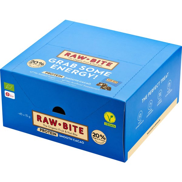 Rawbite Protein Cacao Officebox, 45 bites á 15 g