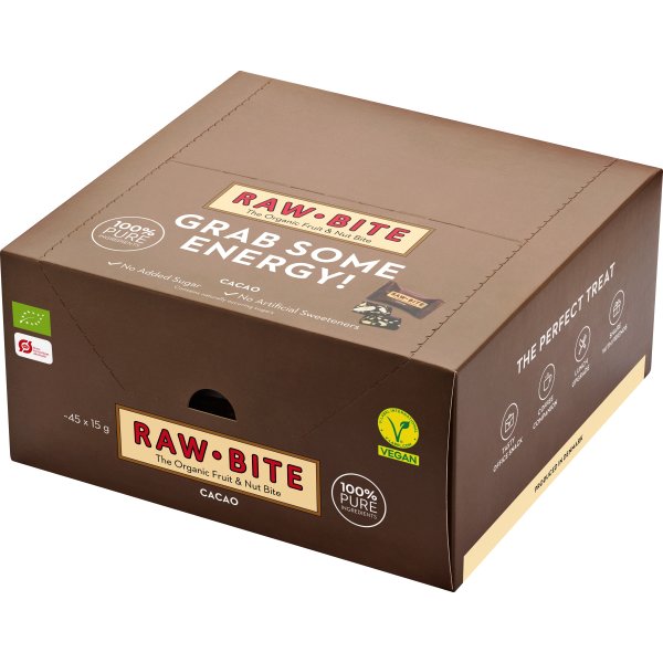 Rawbite Cacao Officebox, 45 bites á 15 g