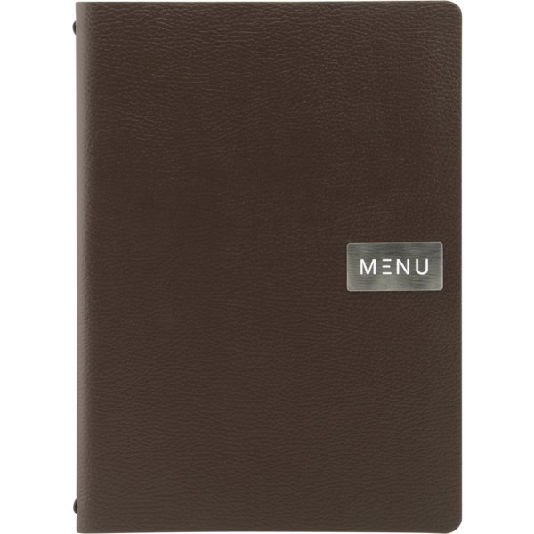 Securit Raw Menukort | A4 | Læder | Brun | Logo