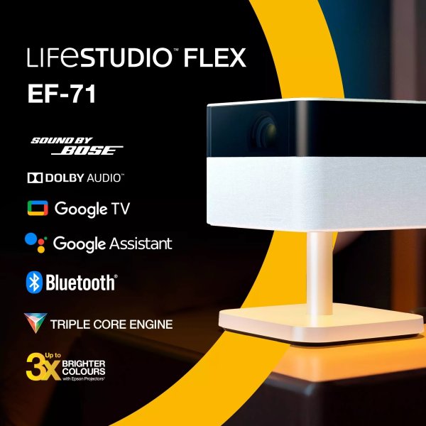 Epson Lifestudio Flex EF-71 projektor, diamanthvid