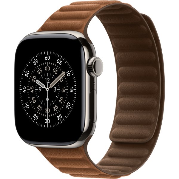 Apple Magnetisk ledrem, karamel-farvet, 42 mm -M/L