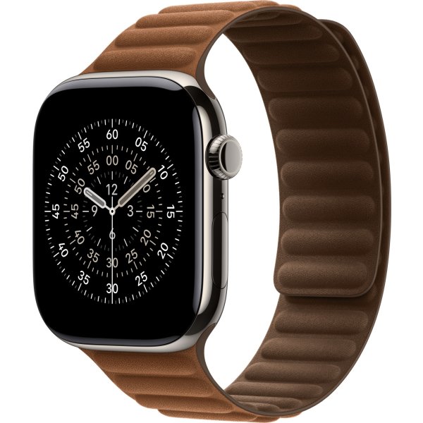 Apple Magnetisk ledrem, Karamel-farvet, 46 mm -M/L