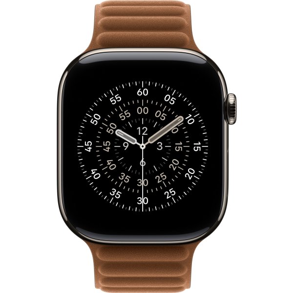 Apple Magnetisk ledrem, Karamel-farvet, 46 mm -M/L