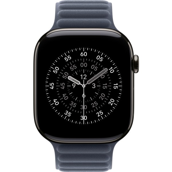 Apple Magnetisk ledrem, blå, 46 mm - M/L