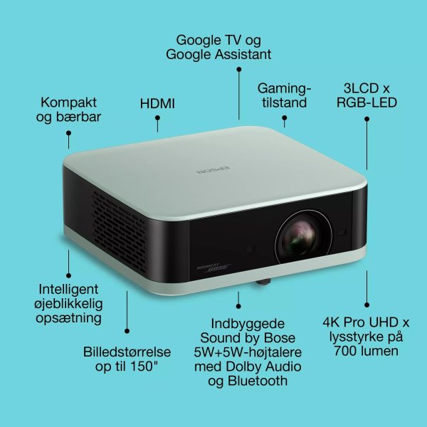 Epson Lifestudio Pop EF-61G projektor, isgrøn