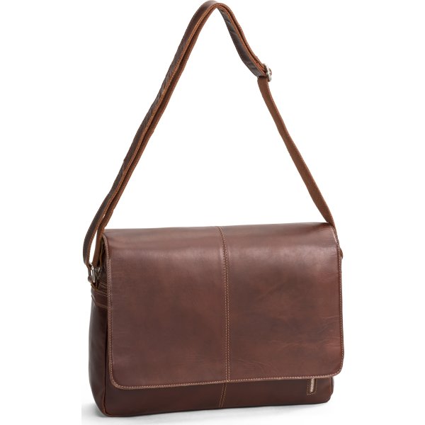 Carlobolaget Florens Skuldertaske, 15,6", cognac