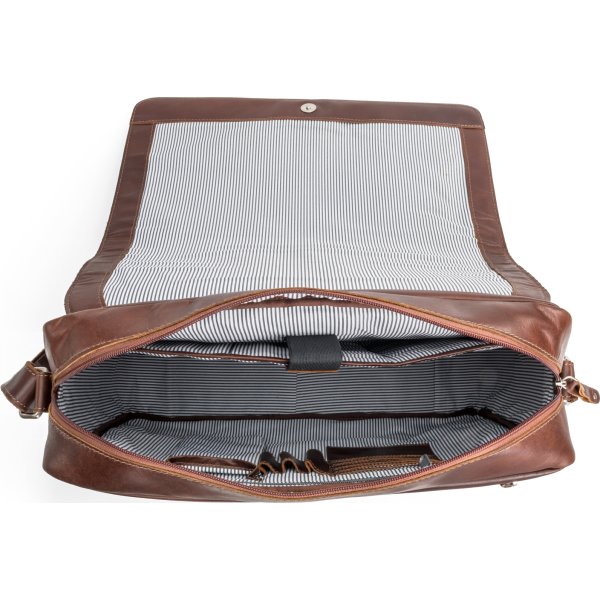 Carlobolaget Florens Skuldertaske, 15,6", cognac