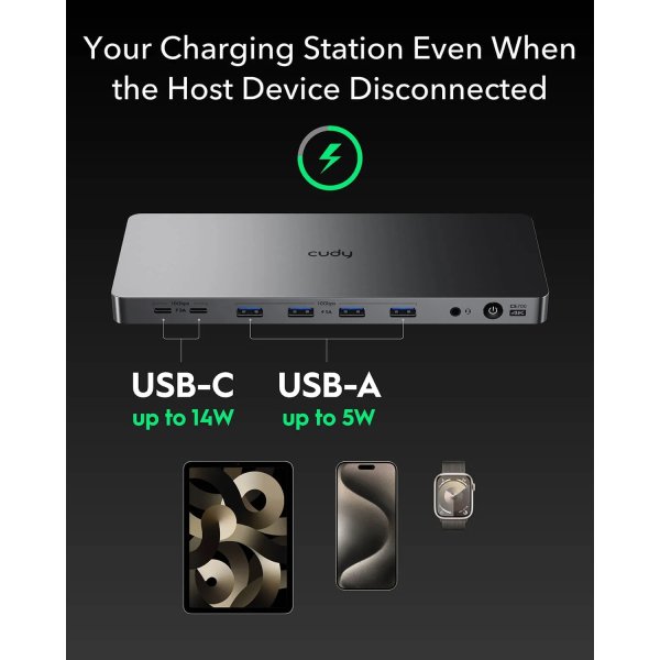 CUDY Dockingstation CS700 10Gbps USB-C Dual 4K