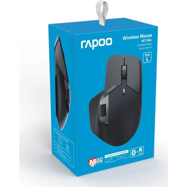 RAPOO Mus, MT760L, Trådløs, Multi-Mode, Mørkegrå