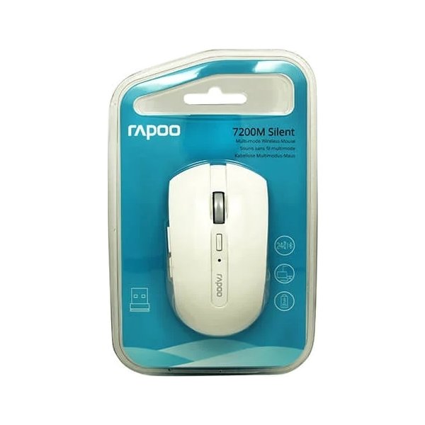 RAPOO Mouse 7200M, Trådløs, Multi-Mode, Hvid