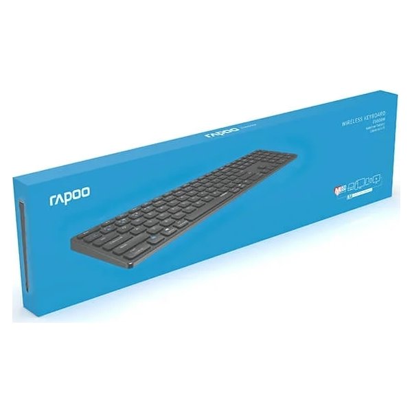 RAPOO Tastatur E9800M, Multi-Mode, Trådløst, Grå