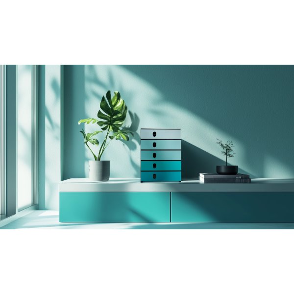 Styroval Pro Eco Skuffekabinet | 5 skuffer | Aqua