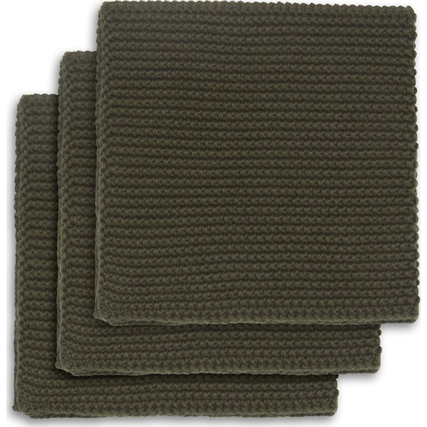 Engholm karklud, bomuld, 25x25 cm, army grøn, 3stk