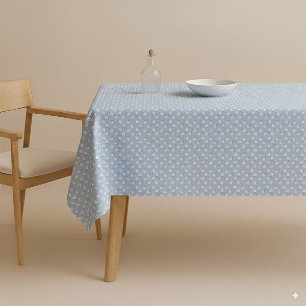 Voksdug lyseblå marguerit, 140 cm, 5 meter
