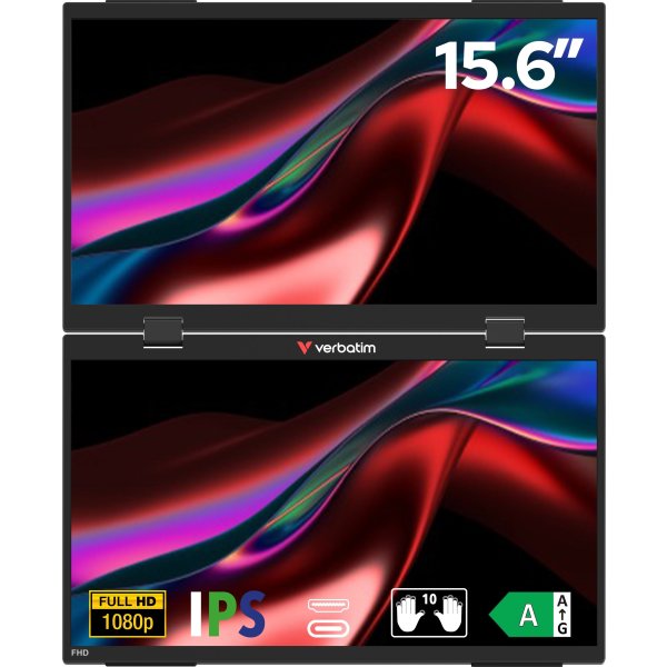 Verbatim 15.6'' Dual Transportabel Touch-skærm