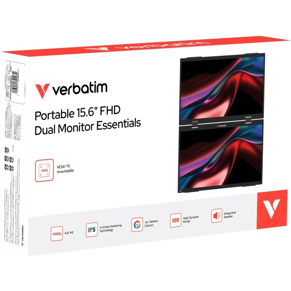 Verbatim 15.6'' Dual Transportabel skærm