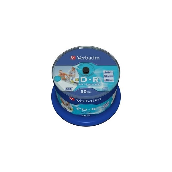 Verbatim CD-R Wide Print. 52X No ID spindel 50-pak