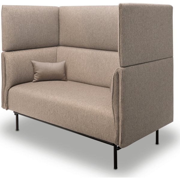 Mute 2 pers. høj mødesofa inkl. 2 puder, sand