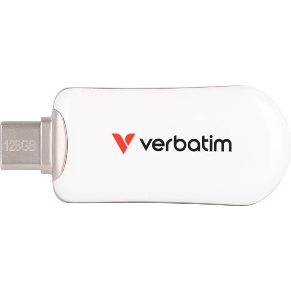VERBATIM Plectra USB-C Flash Drive, Hvid - 128GB