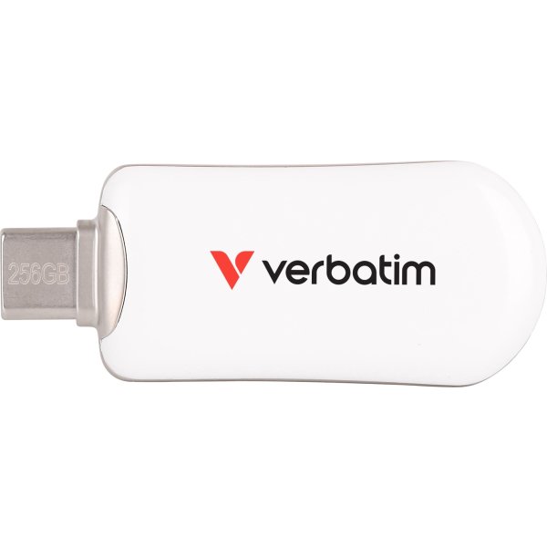 VERBATIM Plectra USB-C Flash Drive, Hvid - 256GB