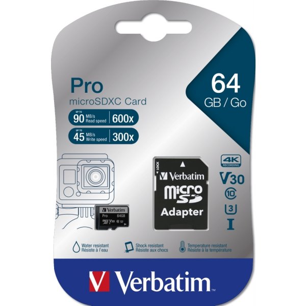 Verbatim Micro SDXC Kort, 512GB - Adaptor