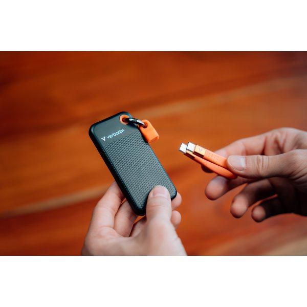 VERBATIM USB 3.2 Gen 2 1TB, SSD, Sort/Orange