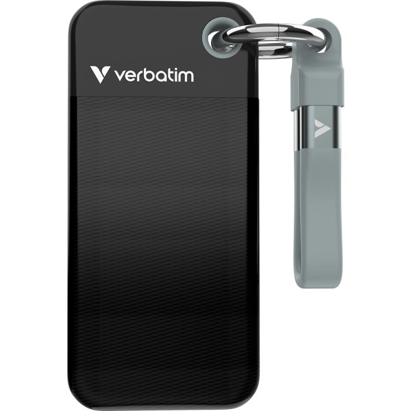 VERBATIM USB 3.2 Gen 2 2TB, SSD, Sort/Grå