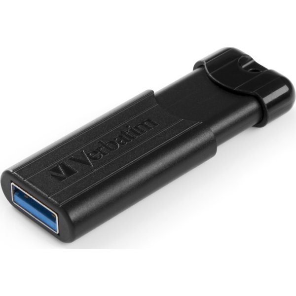 Verbatim USB 3.2, PinStripe 64GB, Sort